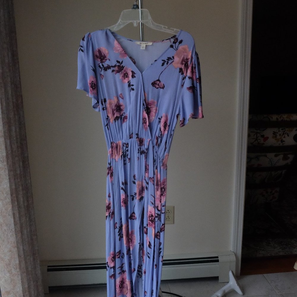 nordstrom blue floral maxi high-low dress